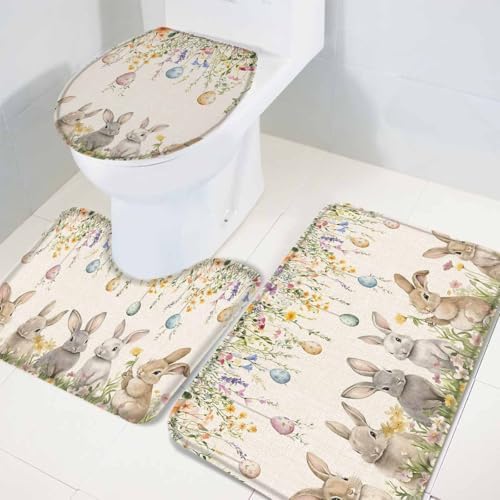 Wotrend Easter 3 Piece Bath Rugs Set