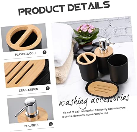 UTHCLO 4PC Bathroom Accessory Set - Soap Dispenser Cup Holder Toothbrush Holder