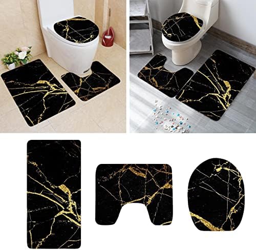LLXIAO Non-Slip 3-Piece Bathroom Rug Set