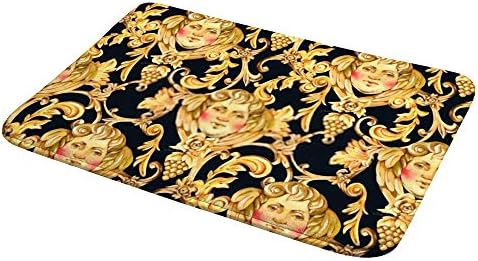 ZHIMI Watercolor Golden Angel Pattern Bath Rug