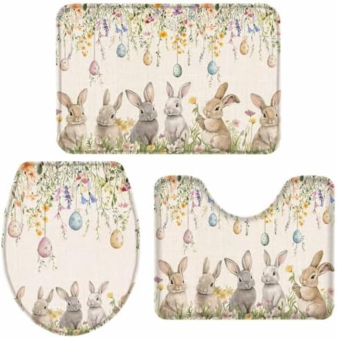 Wotrend Easter 3 Piece Bath Rugs Set