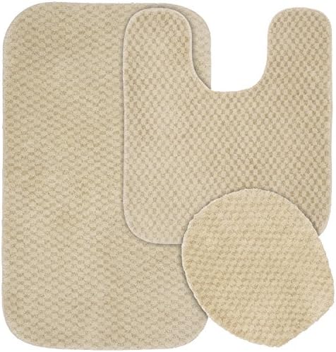 Garland Rug Cabernet Beige Linen 3 Piece Set - Lid Contour Bath