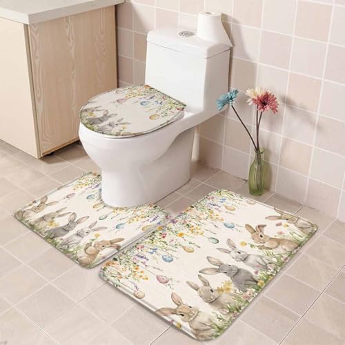 Wotrend Easter 3 Piece Bath Rugs Set