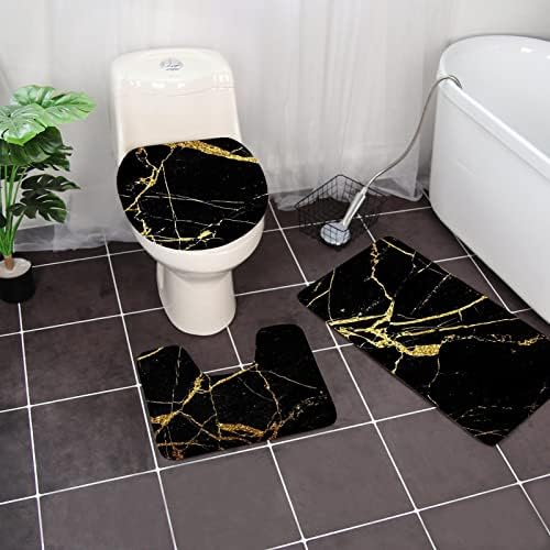 LLXIAO Non-Slip 3-Piece Bathroom Rug Set