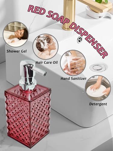 Cevly 4-Piece Bathroom Accessories Set Acrylic Fuchsia