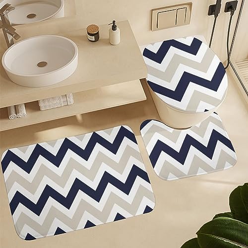 Curdesi 3 Piece Chevron Bath Mat Set