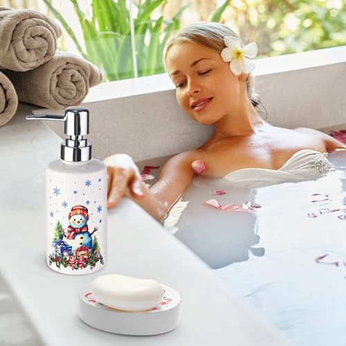 Christmas Bathroom Decor Set - 4 Piece Ceramic Accessories 1