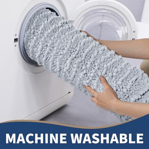 Yimobra 2 Piece Bath Rug Set Non-Slip Chenille Mats