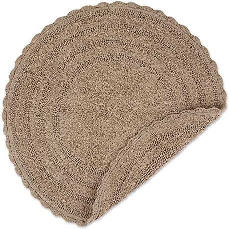 DII Crochet Round Bath Mat 275 Stone