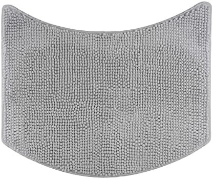 Fluffy Bath Mat with Non-Slip Bottom 21 58 inch Radius Gray