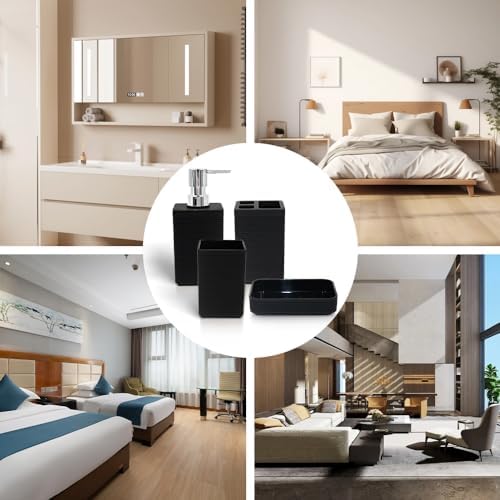 Liuonnam 4-Piece Bathroom Accessories Set Black