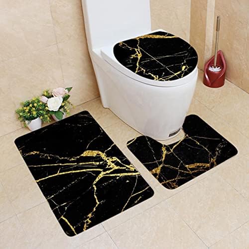 LLXIAO Non-Slip 3-Piece Bathroom Rug Set