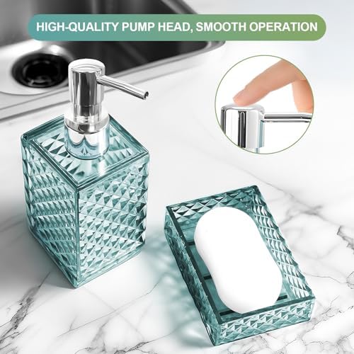 Samhe 4 Pcs Blue Plastic Bathroom Accessory Set