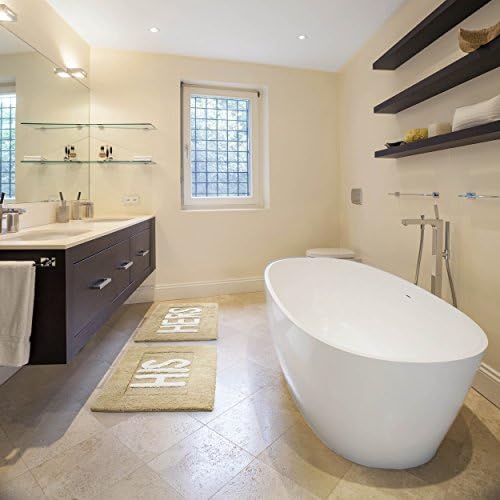 Creative Home Ideas Soft Cotton Bath Rug Set - 20x32 His Hers Linen