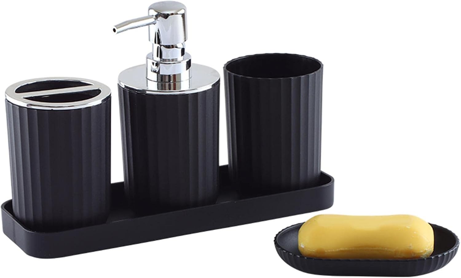 Bothyi 5 Piece Modern Bathroom Accessory Set Black
