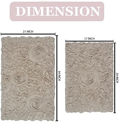 Home Weavers Bell Flower 2 Piece Bath Rug Set