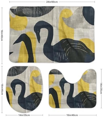 Premium 3-Piece Bathroom Rug Set with Non-Slip Backing
