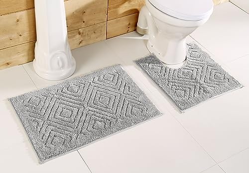 Better Trends 2 Piece Bath Rug Set 100 Cotton Non-Slip
