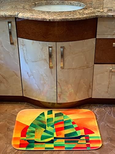 3dRose Bath Rug Mat - Glass Metal Tile Design