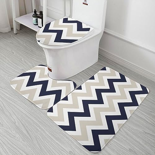 Curdesi 3 Piece Chevron Bath Mat Set