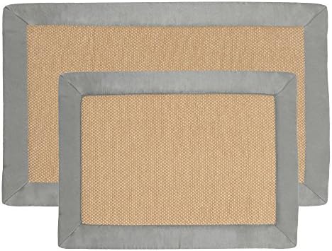 Lavish Home 2pc Memory Foam Bath Mat Set - Platinum and Tan