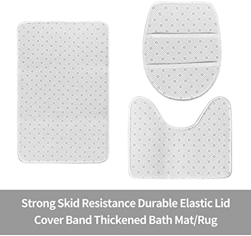 French Blue Mottled Linen 3-Piece Bath Rug Set