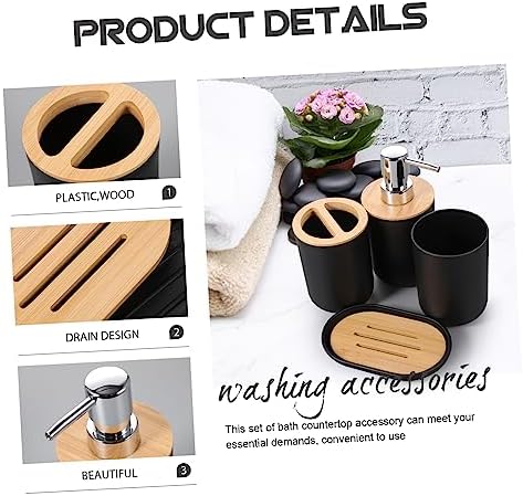 DRESSOOS 4pc Bathroom Accessory Set with Holder Soap Dish Lotion Bottle