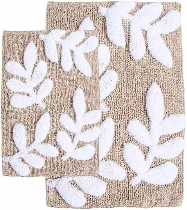 Chesapeake Monte Carlo Bath Rug Set 2Pc Linen Chocolate