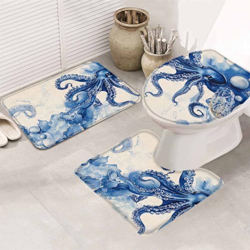 Wotrend Octopus 3-Piece Bath Rug Set