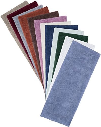 Cotton Bath Mat - Plush 24x60 Reversible Rug Silver