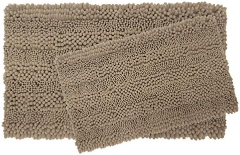 Laura Ashley Astor Striped Plush Chenille Bath Mat Set