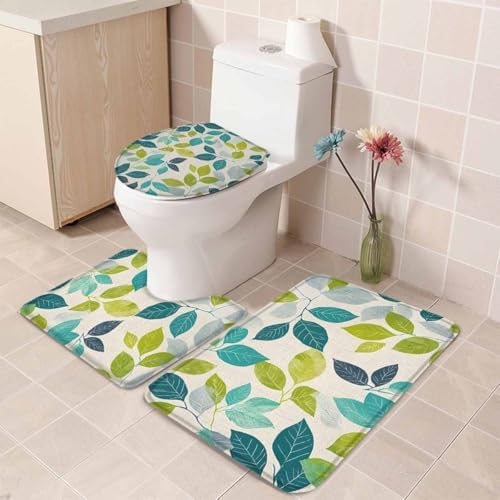 Wotrend Leaf 3 Piece Bath Rug Set