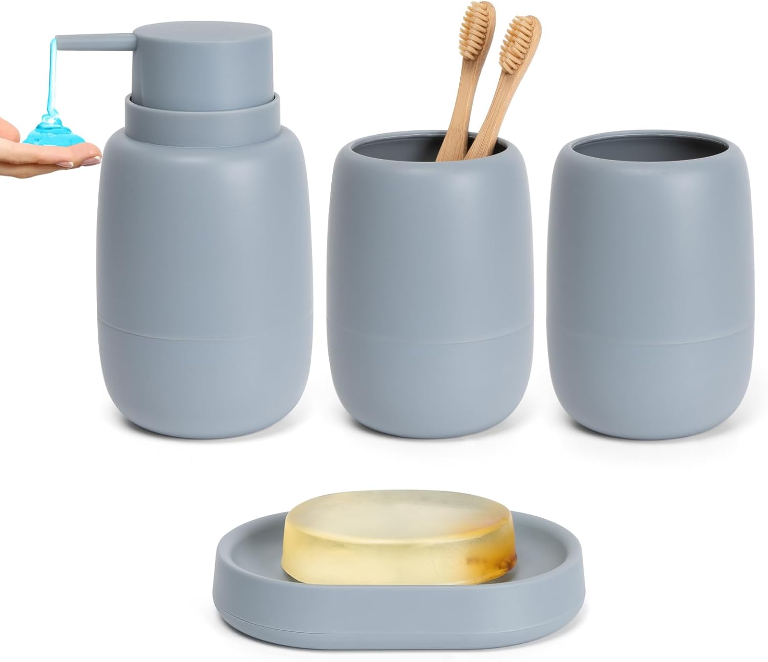 UHEY HOME 4 Piece Bathroom Accessory Set