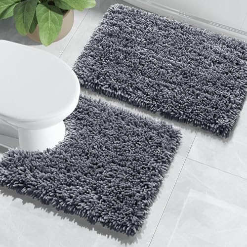 Yimobra Bath Rug Set 2 Piece Plush Shaggy Non-Slip Mats