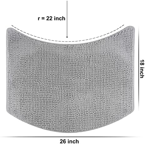 Fluffy Bath Mat with Non-Slip Bottom 21 58 inch Radius Gray