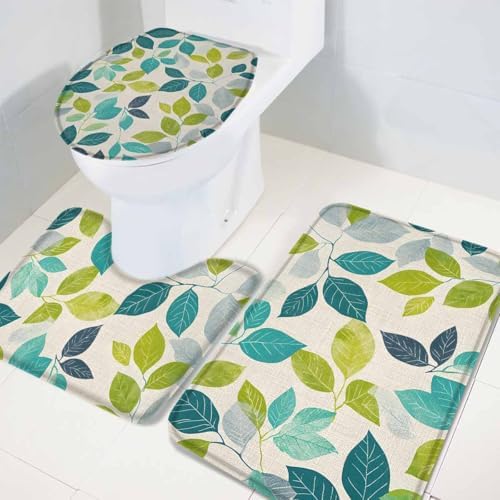 Wotrend Leaf 3 Piece Bath Rug Set