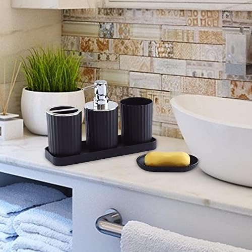 Bothyi 5 Piece Modern Bathroom Accessory Set Black