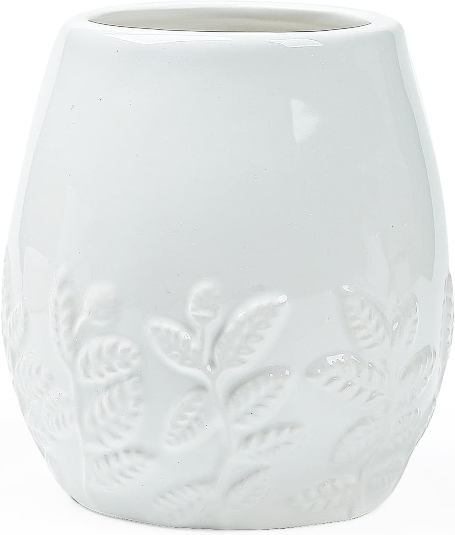 FORLONG Ceramic Embossed Leaves Bathroom Set 4 Piece