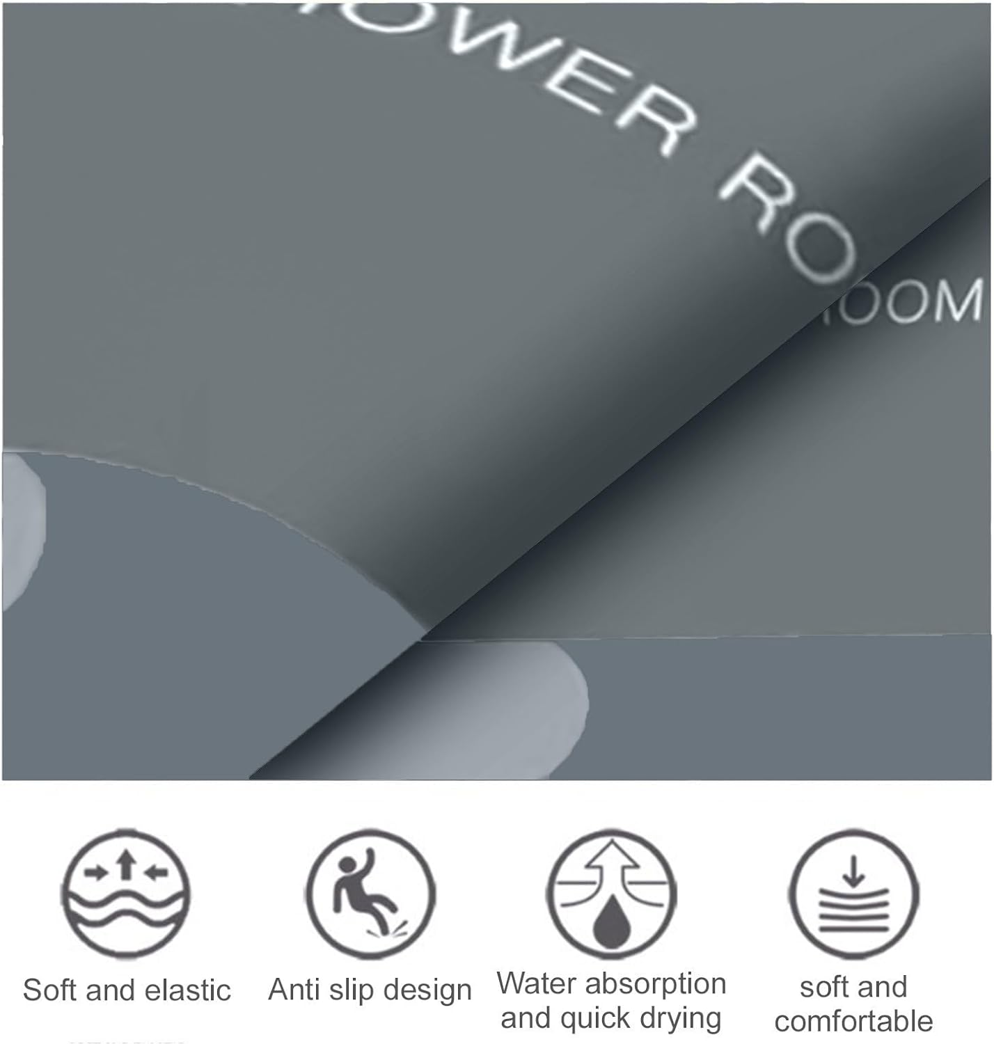 Luxuriate Bath Rug with Non-Slip Rubber Backing