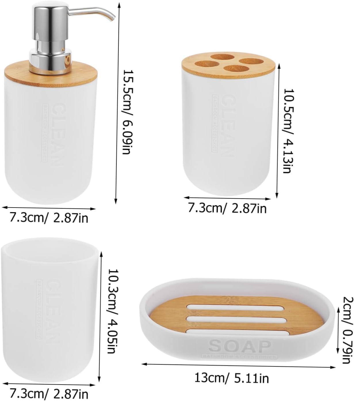 VOSAREA 5 in 1 Brush Holder Bathroom Set
