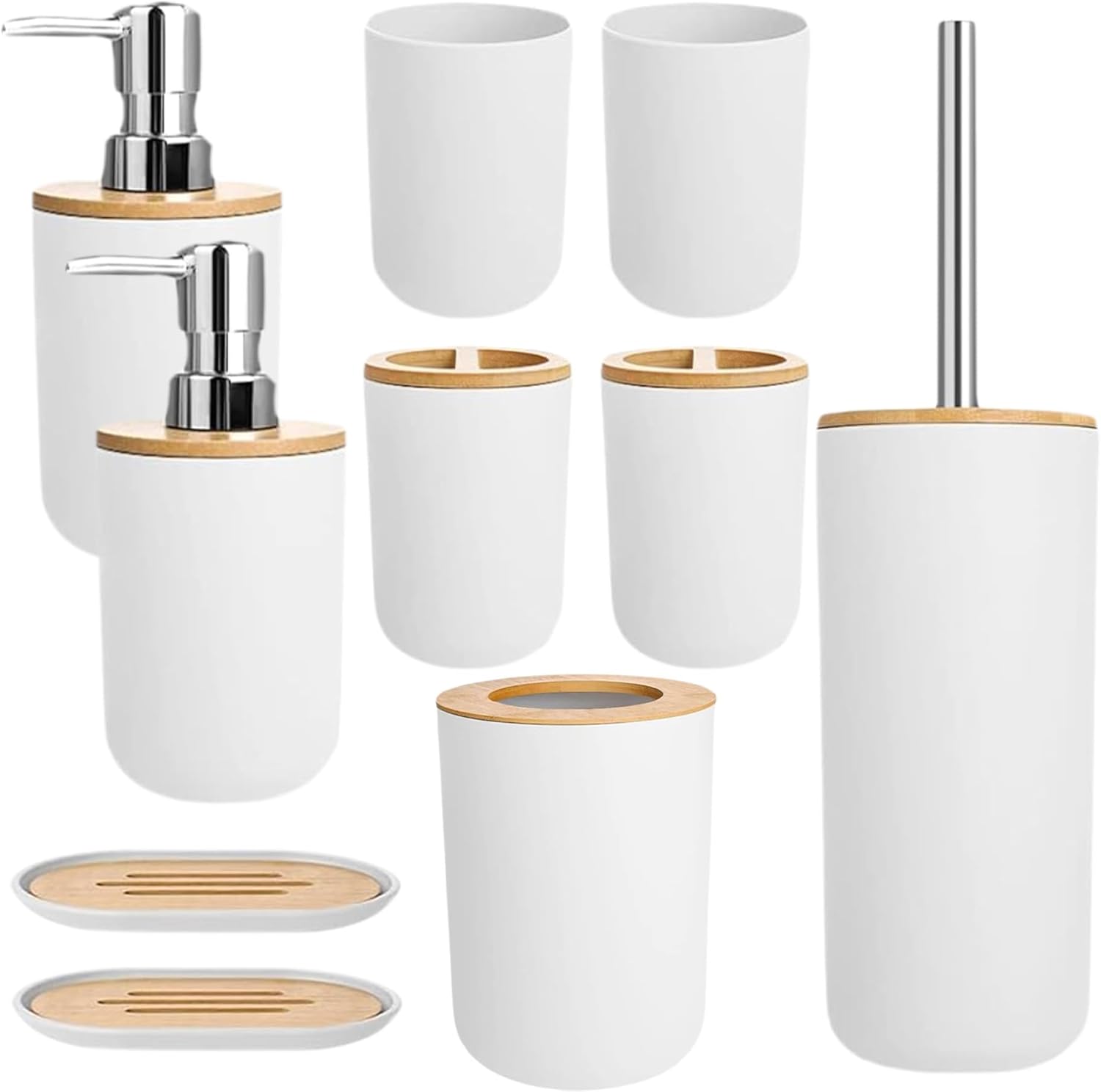 Wedhapy 4PCS Bathroom Bin Brush Set