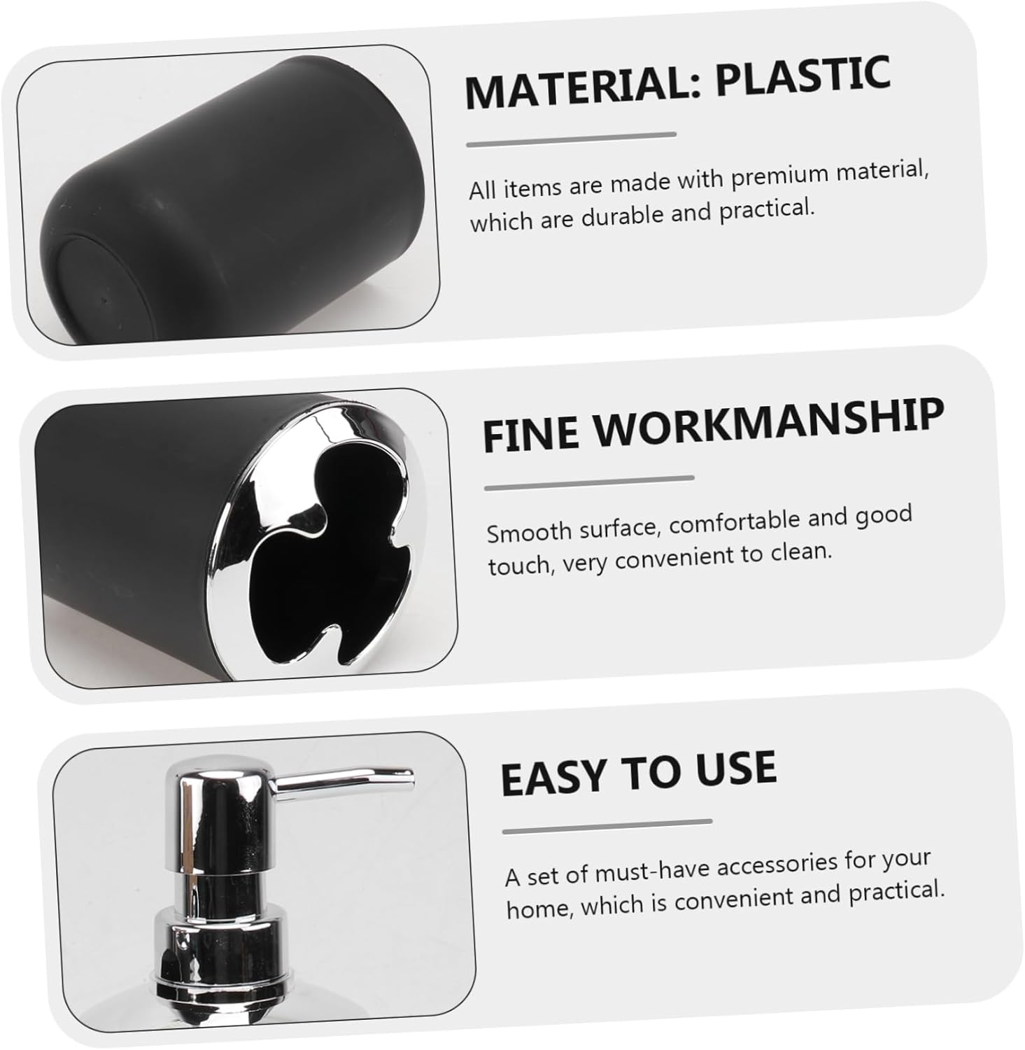 LIFKICH Toilet Accessory Kit 4pc Bathroom Supplies