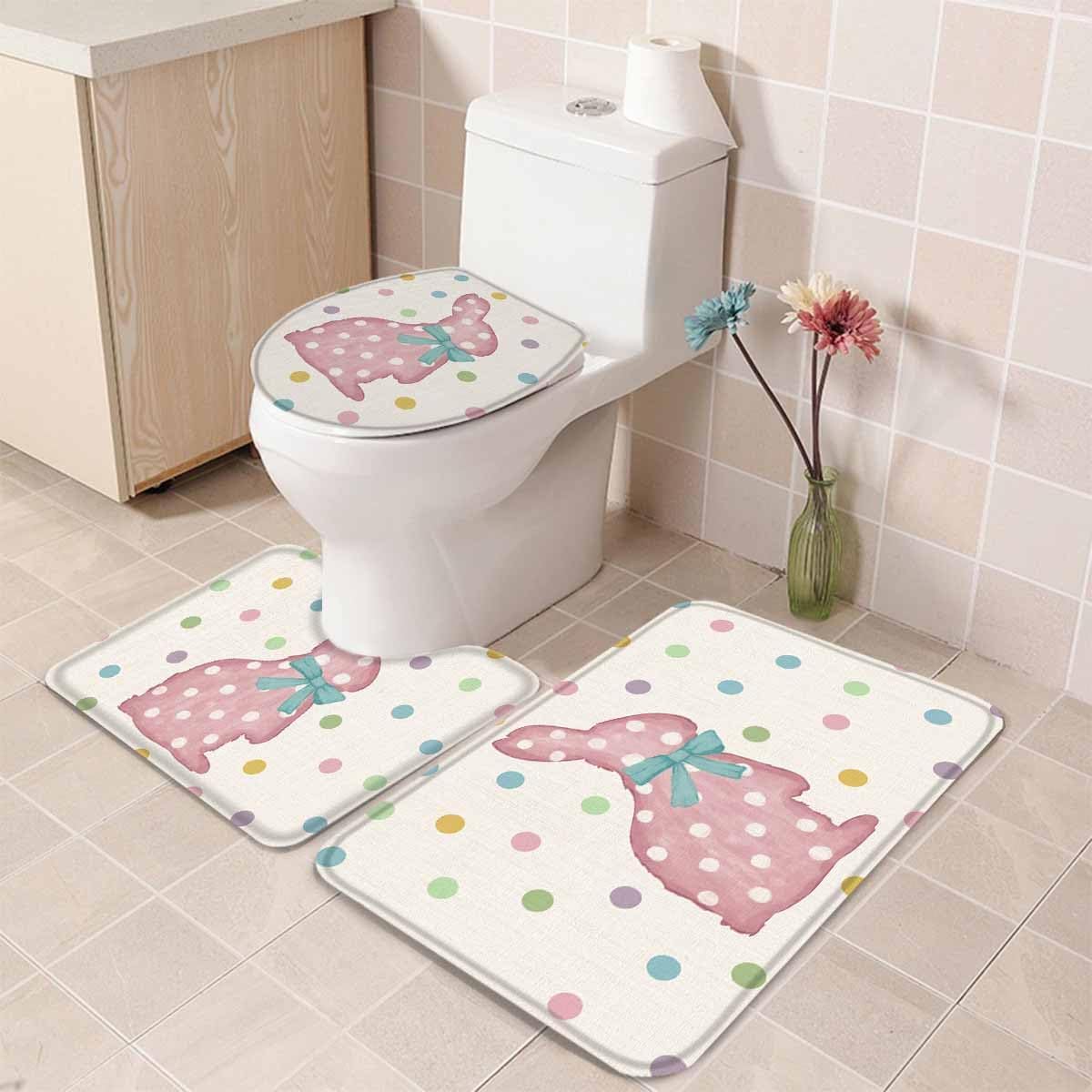 Wotrend Happy Easter 3 Piece Bath Rug Set 1
