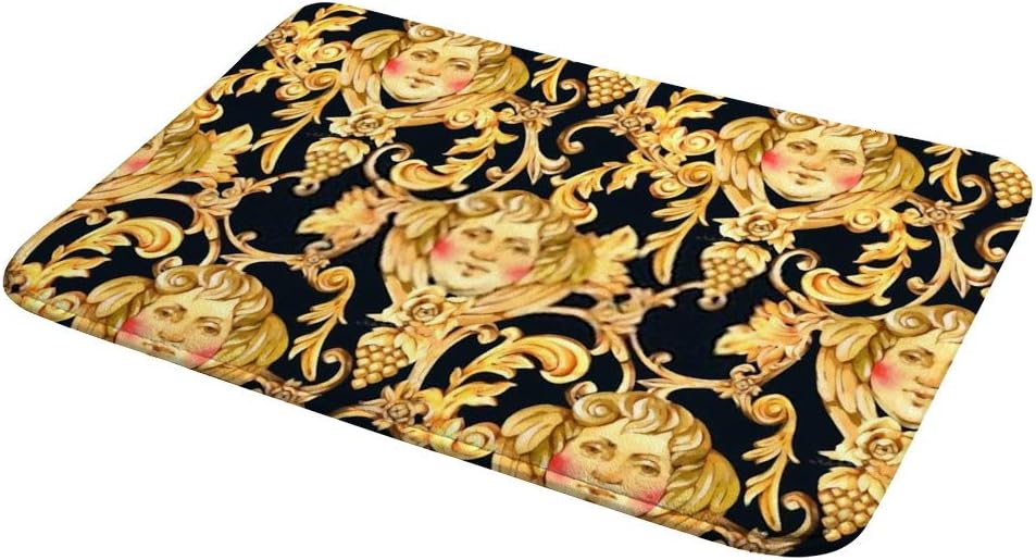 ZHIMI Watercolor Golden Angel Pattern Bath Rug