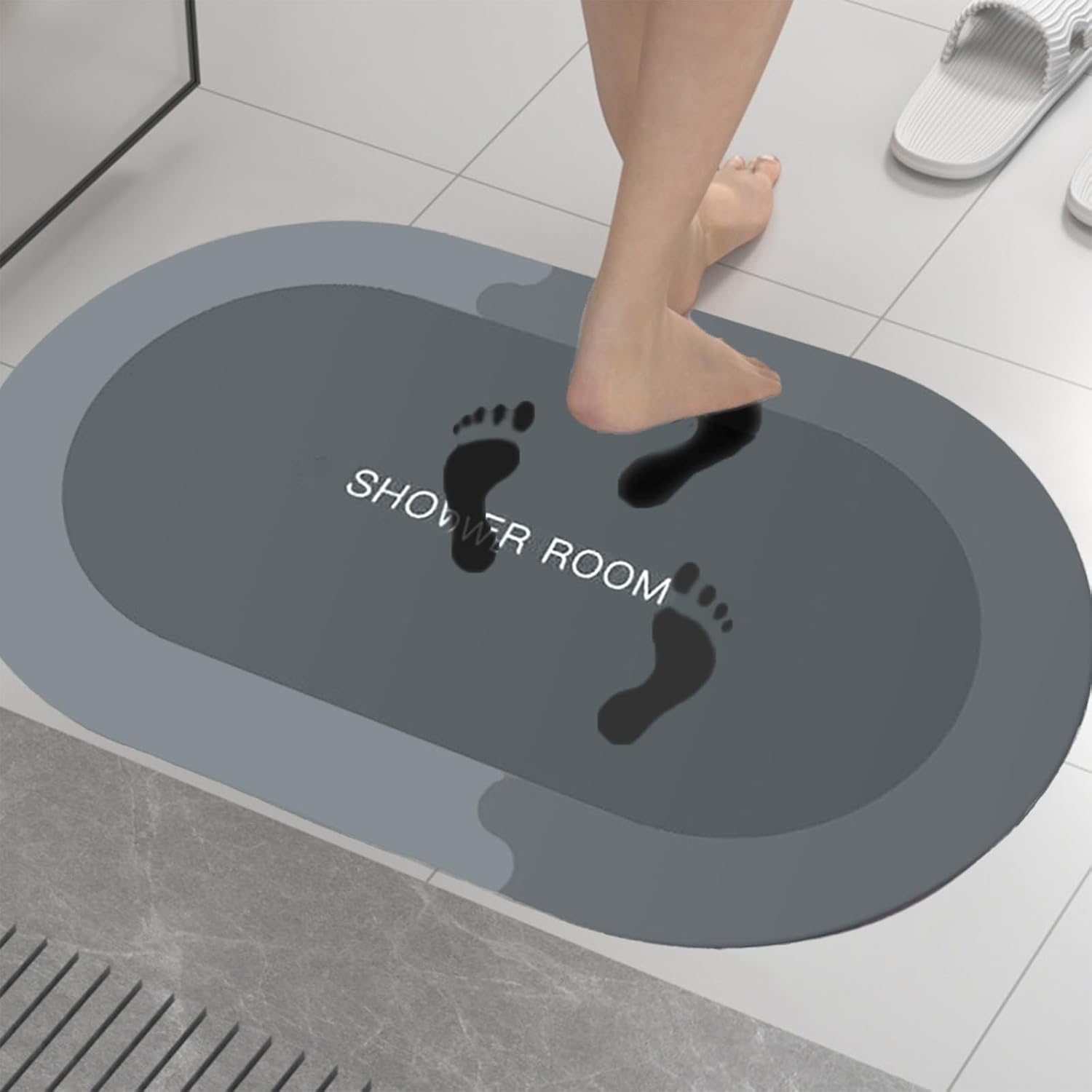 Ultra Thin Non-Slip Bath Mat with Rubber Backing