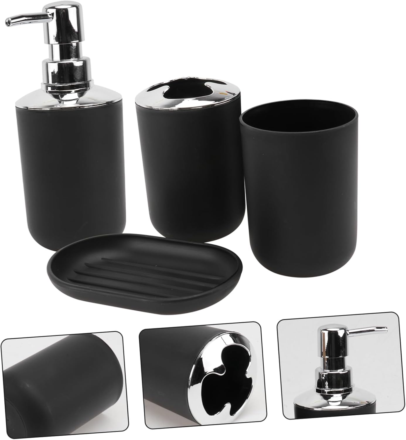 HOLIDYOYO 4pc Modern Bathroom Tumbler Set