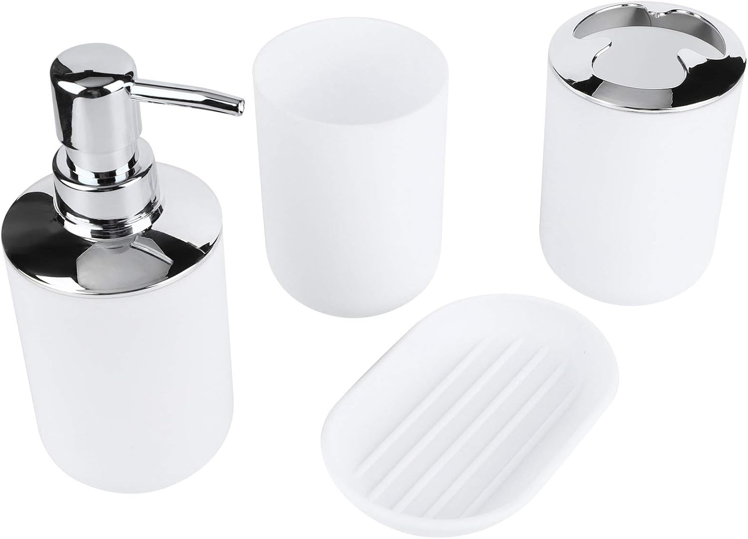 4Pcs Bathroom Accessories Set in White