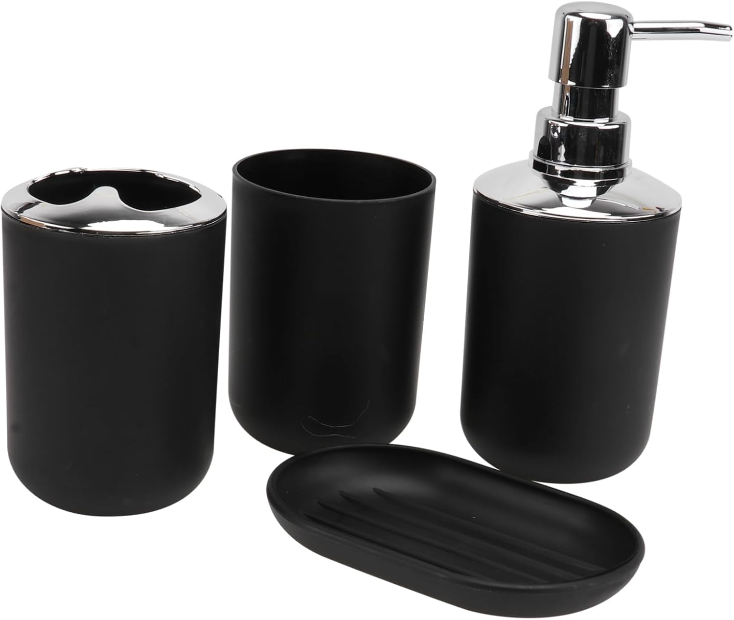 Ciieeo Modern Red Black Bath Accessory Set