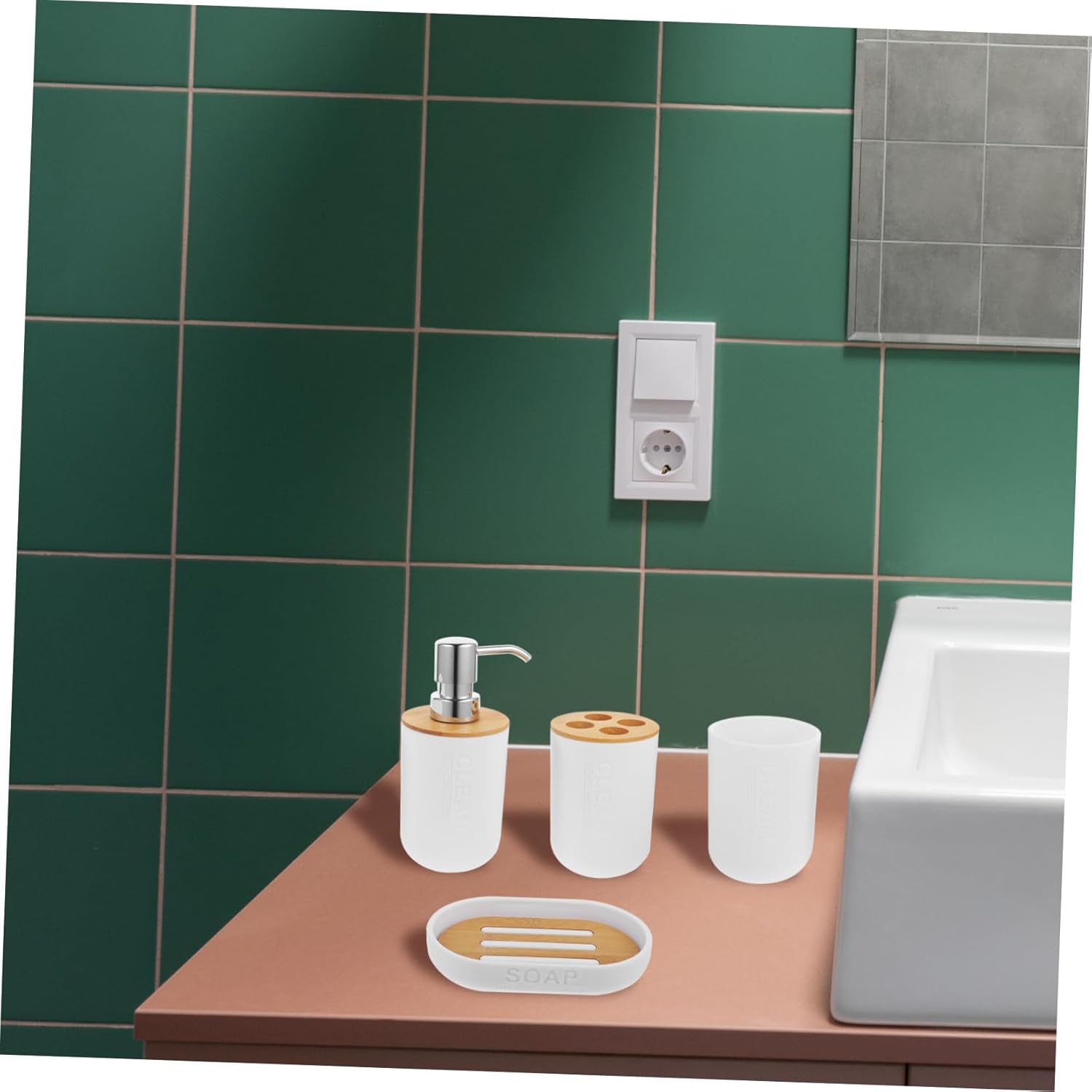 ABOOFAN Red Bathroom Soap Dispenser Set 1
