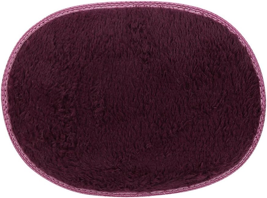 QAZIUY 16x12 Inch Non Slip Bath Mat - Soft Microfiber Shaggy Hot Pink